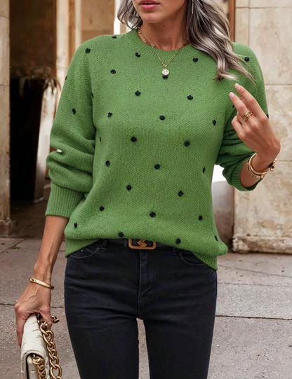 Pull Tendance Jacquard à Pois